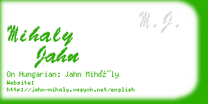 mihaly jahn business card